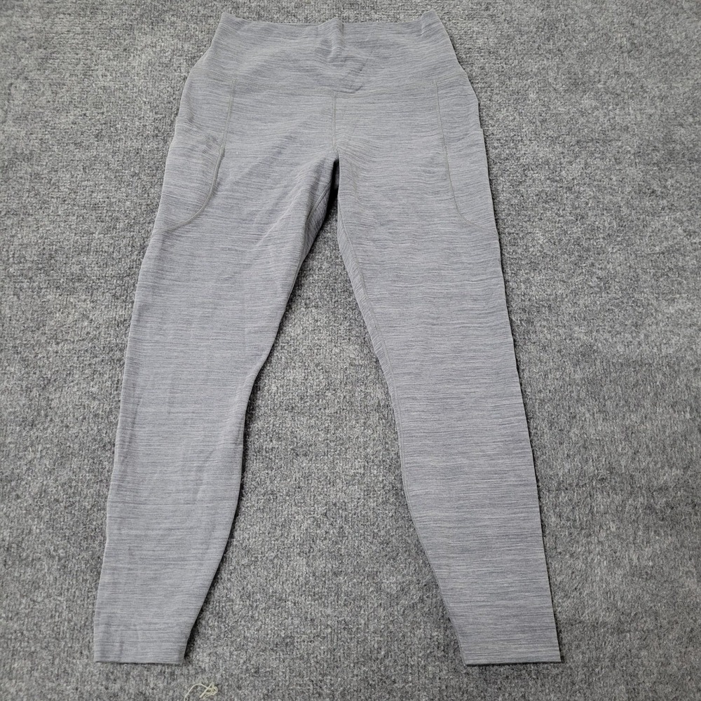 Nike Leggings Womens Size L Grey Dri-Fit High Waisted Side Pockets Heathered